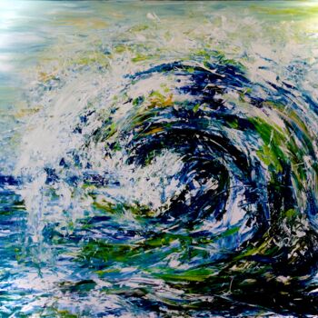 Painting titled "The wave" by Isabel Ferrer, Original Artwork, Acrylic