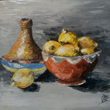 Painting titled "La Tajine" by Isabelle Blanc, Original Artwork, Oil Mounted on Other rigid panel