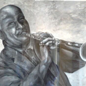 Painting titled "Sidney Bechet" by Isabelle Blanc, Original Artwork, Acrylic