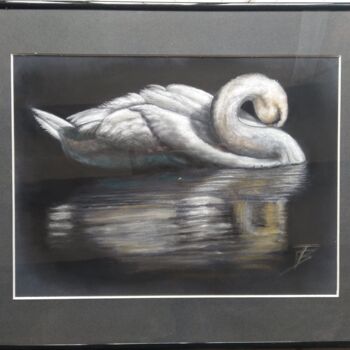 "Le cygne" başlıklı Resim Isabelle Blanc tarafından, Orijinal sanat, Pastel Karton üzerine monte edilmiş