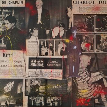 Collages titulada "Charlot tourne !" por Isabelle Blondel, Obra de arte original, Collages