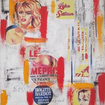 Collages titulada ""Just Brigitte...le…" por Isabelle Blondel, Obra de arte original, Collages