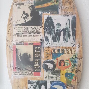 Collages titled "Surf Forever" by Isabelle Blondel, Original Artwork, Collages