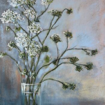 Malarstwo zatytułowany „bouquet blanc” autorstwa Isabelle Boccalini, Oryginalna praca, Pastel