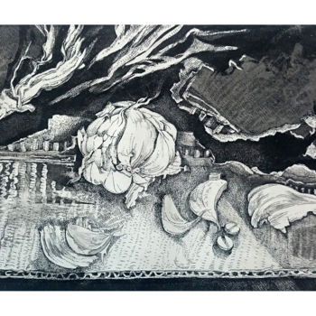 Impressões e gravuras intitulada "HOMMAGE A MARCEL PR…" por Isabelle Delamarre, Obras de arte originais, Água forte