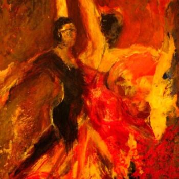 Pintura intitulada "Sevillana" por Isabelle Jacq (Gamboena), Obras de arte originais