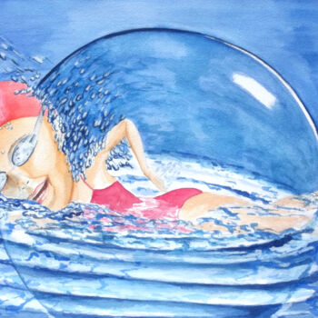 Ζωγραφική με τίτλο "Aquarelle originale…" από Isabelle Redonnet, Αυθεντικά έργα τέχνης, Ακουαρέλα
