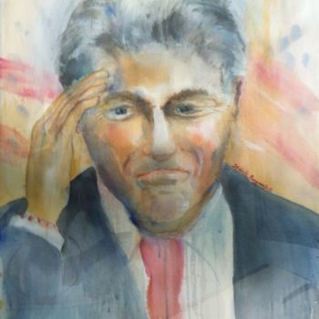 Schilderij getiteld "Bill Clinton" door Isabelle Reygaerts, Origineel Kunstwerk, Acryl