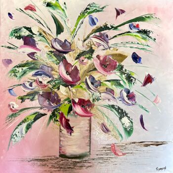 Malarstwo zatytułowany „Bouquet printanier” autorstwa Isabelle Romand, Oryginalna praca, Olej