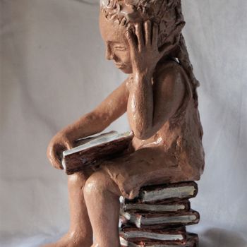 Rzeźba zatytułowany „La petite lectrice” autorstwa Isabelle Zwang, Oryginalna praca, Ceramika