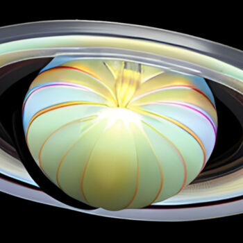 Arte digitale intitolato "Planet Saturn5" da Isra, Opera d'arte originale, Fotomontaggio