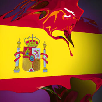 "SpainFlag" başlıklı Dijital Sanat Isra tarafından, Orijinal sanat, AI tarafından oluşturulan görüntü