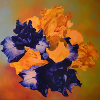 Peinture intitulée "Floral contrasts" par Istvan Cene Gal, Œuvre d'art originale, Huile