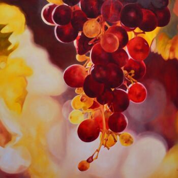 Painting titled "Mediterranean grape…" by Istvan Cene Gal, Original Artwork, Oil