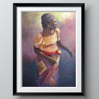 Pintura titulada "Ijo Ayo (Dance of J…" por Samuel Itoya Odiboh, Obra de arte original, Oleo