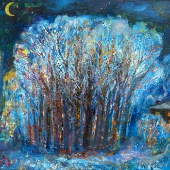 제목이 "new year song"인 미술작품 Iuliia Abramoshvili로, 원작, 기름 나무 들것 프레임에 장착됨