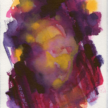 Painting titled "Mauve" by Tatiana Ivchenkova, Original Artwork, Watercolor