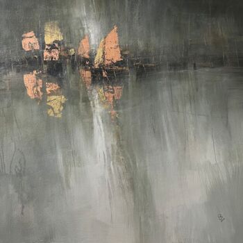 Peinture intitulée "Harbor of destroyed…" par Ivan Grozdanovski, Œuvre d'art originale, Acrylique