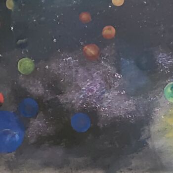 Картина под названием "Galaxy and planets" - Ivann Deweare Lindor, Подлинное произведение искусства, Акрил