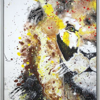 Peinture intitulée "Mufasa" par Ivanna Manzur, Œuvre d'art originale, Acrylique