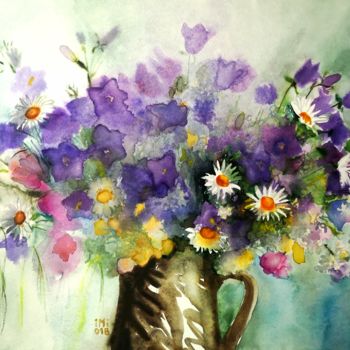 Painting titled "Bouquet - Bells" by Im, Original Artwork, Watercolor