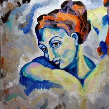 Painting titled "Woman's Head" by Ixygon, Original Artwork, Oil