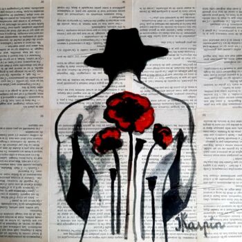 Malerei mit dem Titel "Pages de Vie" von J. Kaspin, Original-Kunstwerk, Tinte