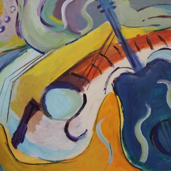 Peinture intitulée "muziek" par J.M. Mondria, Œuvre d'art originale, Acrylique