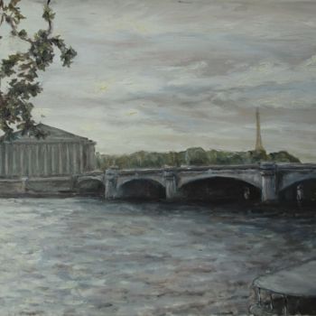 Peinture intitulée "Le pont de la conco…" par Julien Salette, Œuvre d'art originale, Huile Monté sur Châssis en bois