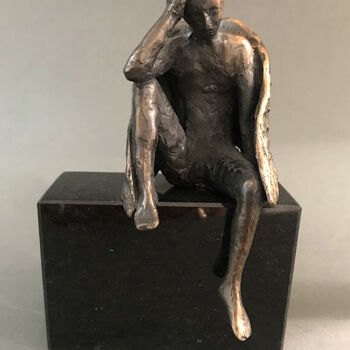 Escultura titulada "Thinking Man" por Jacek Cholewa, Obra de arte original, Bronce