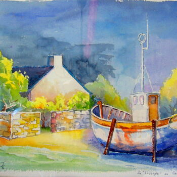 Painting titled "Le-lindin- Morbihan…" by Jacky Dumergue, Original Artwork