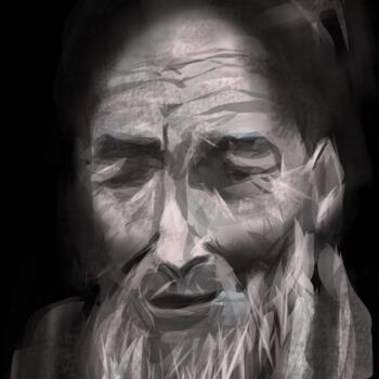 Arts numériques intitulée "Le vieux Tibétain..." par Jacky Patin, Œuvre d'art originale