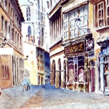 "Le vieux Lyon à St…" başlıklı Tablo Jacky Roger tarafından, Orijinal sanat, Petrol
