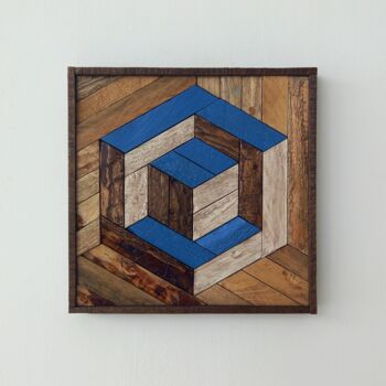 제목이 "Cube Wood"인 디자인 Jacopo Rossi로, 원작, 테이블 아트