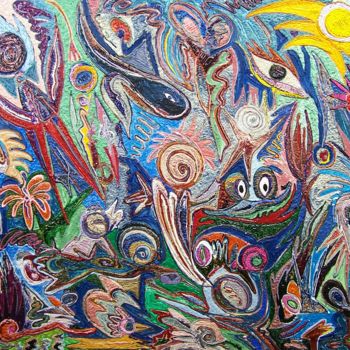 Painting titled "Big Fish" by Jose Acosta, Original Artwork, Acrylic