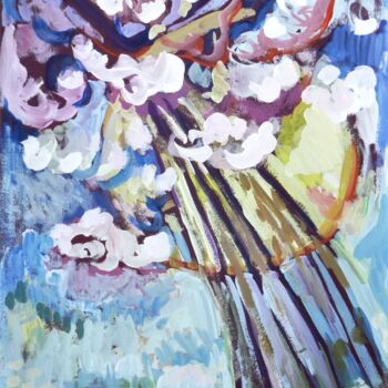 Painting titled "Arbre en fleurs" by Jacqueline Klocke, Original Artwork, Gouache