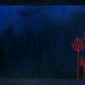 제목이 "Luna Llena"인 미술작품 Jacqueline Schreier로, 원작, 아크릴 나무 들것 프레임에 장착됨