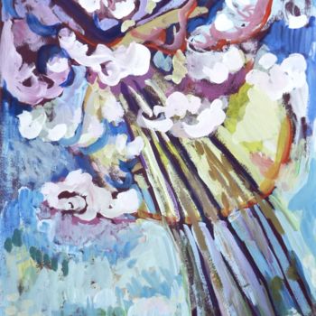 Peinture intitulée "Arbre en fleurs" par Jacqueline Klocke, Œuvre d'art originale, Gouache
