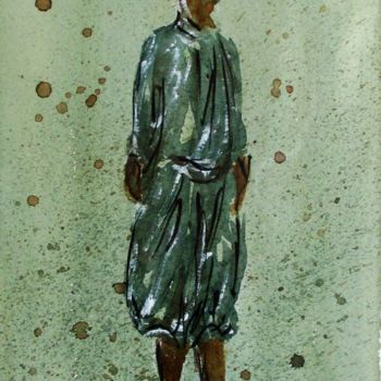 Malerei mit dem Titel "Pélerin de la Paix…" von Jacqueline Pascaud, Original-Kunstwerk, Aquarell Auf Andere starre Platte mo…