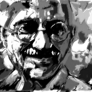 Painting titled "Gandhi" by Jacques Lacourrege, Original Artwork, Acrylic