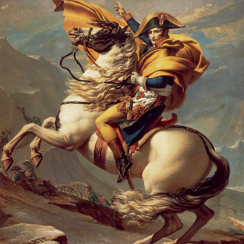 Malerei mit dem Titel "Napoléon traversant…" von Jacques-Louis David, Original-Kunstwerk, Öl