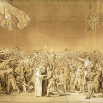 Zeichnungen mit dem Titel "Le serment du jeu d…" von Jacques-Louis David, Original-Kunstwerk, Bleistift