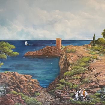 Peinture intitulée "Le compagnon de mar…" par Jacques Moncho (Art d'antan), Œuvre d'art originale, Huile Monté sur Châssis e…