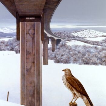 Pittura intitolato "L'hiver" da Jacques Place, Opera d'arte originale, Acrilico