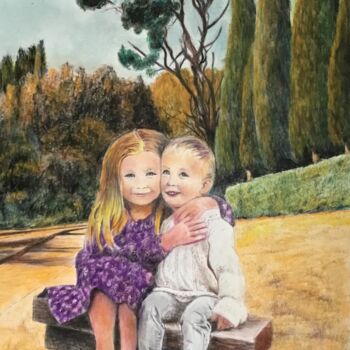 Painting titled "Deux amis." by Jacques Tafforeau, Original Artwork, Other