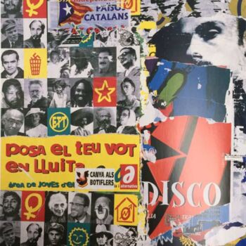 Collages getiteld "Disco, place de la…" door Jacques Villeglé, Origineel Kunstwerk