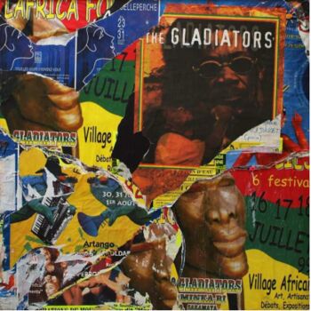 Kolaże zatytułowany „Gladiators - Chemin…” autorstwa Jacques Villeglé, Oryginalna praca