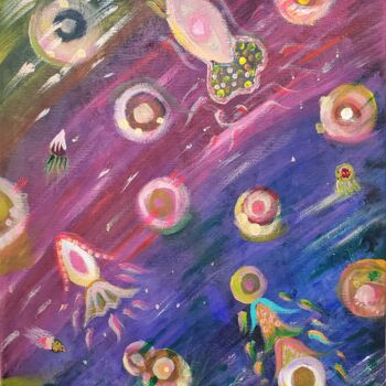 Painting titled "Cosmic Sea" by Jaden Zen, Original Artwork, Acrylic