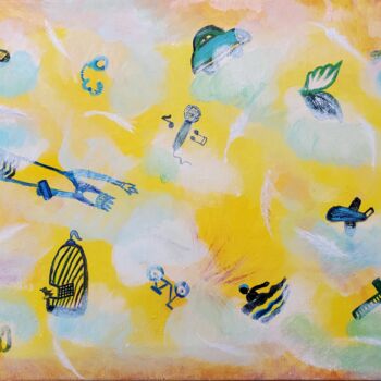 Painting titled "Freedom Flying" by Jaden Zen, Original Artwork, Acrylic