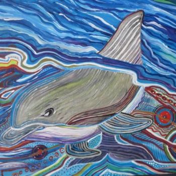 「Dolphin」というタイトルの絵画 Jadranka Cikicによって, オリジナルのアートワーク